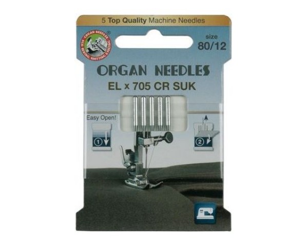 Иглы Organ для распошивальных машин стрейч № 80 5 шт. EL705-80 SUK ECO
