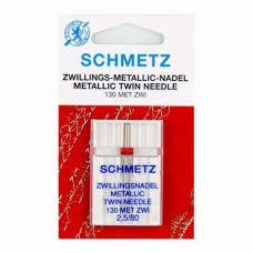 Иглы Schmetz двойные металлик № 80/2.5 1 шт. 130MET ZWI