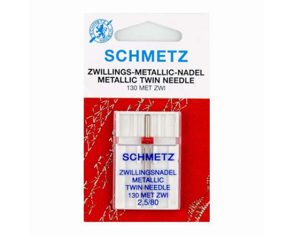 Иглы Schmetz двойные металлик № 80/2.5 1 шт. 130MET ZWI