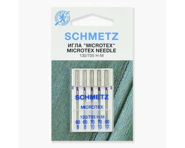 Иглы Schmetz микротекс №60-80 5 шт. 130/705H-M