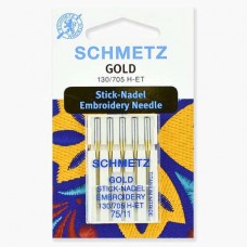 Иглы Schmetz для вышивания Gold титан №75 5 шт. 130/705H-ET