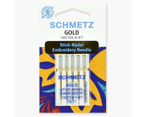 Иглы Schmetz для вышивания Gold титан №75 5 шт. 130/705H-ET