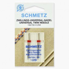 Иглы Schmetz двойные универсальные № 80/1.6 2 шт. 130/705H-ZWI