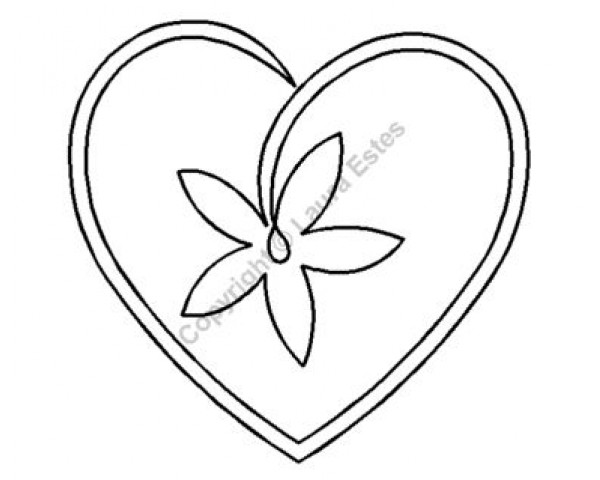Трафарет для пэчворка Star Flower Heart